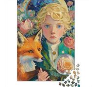 Le Petit Prince Puzzles en Bois pour Adultes 1000 Pièces Family Games Décoration Intérieure Cadeaux d'anniversaire pour Jeux Éducatifs Relaxation Et Sagesse 1000pcs (75x50cm)
