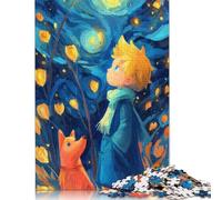 Le Petit Prince Puzzles en Bois pour Adultes 500 Pièces Décoration Intérieure Jeu De Défi Familial Jeux Éducatifs Cadeaux De Pâques Relaxation Et Sagesse 500pcs (52x38cm)