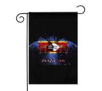 Le peuple du Swaziland, drapeau américain, aigle Drapeaux de jardin (12,5 x 18 pouces) - Bannière aux couleurs éclatantes pour décoration extérieure de jardin et de maison