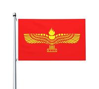 Le Peuple Syriaque-Araméen À Double Facette Drapeaux Décoratif Flag Résistant Aux Intempéries Drapeau De Jardin Pour Porche Maison Vacances 90X150Cm