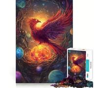Le Phénix renaît de Son nid Cosmique Puzzle de 1000 pièces pour Adolescents Jeu de logique Solide Paisible et Amusant Découpe de précision Cadeau Exceptionnel (38x26cm)