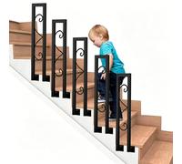 Le piquet de main courante en forme de U pour rampe d'escalier extérieure s'adapte à 1 marche, Kit de garde-corps en fer forgé, support latéral pour couloir de Villa Loft(85cm)