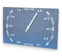 LE PLACARD A GALETS Tide Clock (A4 Size) - Wall-Mounted Indicator for Fishing, Surfing, and Beach Activities, Black and White Marine Design, Made in Brittany, AA Battery Included