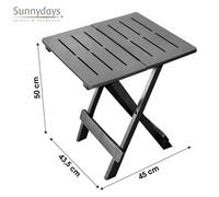 Camping Table Pliante Anthracite D'Appoint de Jardin Balcon Tabouret