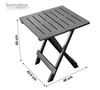 Le Plastik - Table Pliante "Adige" Gris Anthracite 44x44xh50cm Gris