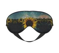 Le plus beau masque de sommeil imprimé tournesol en soie couverture des yeux en satin doux bandeau élastique ombre à paupières nuit voyage sieste pour femmes hommes
