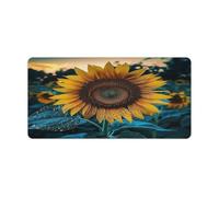 Le plus beau sous-main de bureau tournesol avec base en caoutchouc imperméable antidérapant - Grand tapis de souris de jeu étendu 82,6 x 30,9 cm - Grand tapis de souris pour bureau, maison, ordinateur