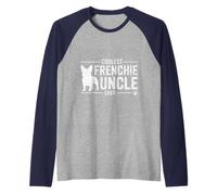 Le Plus Cool Frenchie Uncle Ever Funny French Bulldog pour Homme Manche Raglan
