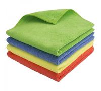 le plus de l'entretien lavettes Microfibre 38 cm x 38 cm (2 Bleues, 1 Jaune, 1 Verte, 1 Rouge)