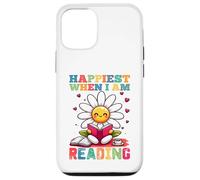 Le plus heureux quand je lis - Cute Book Reader Lover Bookworm Coque pour iPhone 12/12 Pro