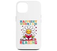 Le plus heureux quand je lis - Cute Book Reader Lover Bookworm Coque pour iPhone 13