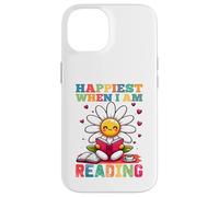 Le plus heureux quand je lis - Cute Book Reader Lover Bookworm Coque pour iPhone 14