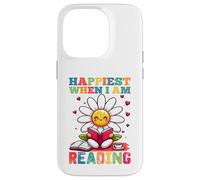 Le plus heureux quand je lis - Cute Book Reader Lover Bookworm Coque pour iPhone 14 Pro