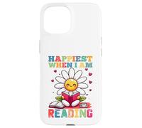 Le plus heureux quand je lis - Cute Book Reader Lover Bookworm Coque pour iPhone 15