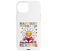 Le plus heureux quand je lis - Cute Book Reader Lover Bookworm Coque pour iPhone 15 Plus