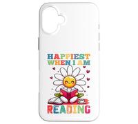 Le plus heureux quand je lis - Cute Book Reader Lover Bookworm Coque pour iPhone 16 Plus