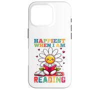 Le plus heureux quand je lis - Cute Book Reader Lover Bookworm Coque pour iPhone 16 Pro