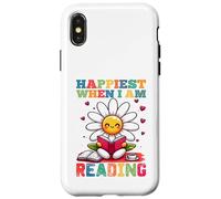 Le plus heureux quand je lis - Cute Book Reader Lover Bookworm Coque pour iPhone X/XS