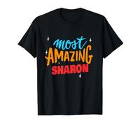 Le Plus Incroyable Sharon Dit drôle Sharon Nom T-Shirt Graphique avec Valeur, Homme, Noir, L