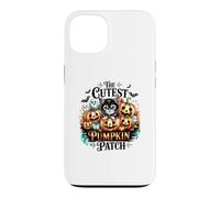 Le Plus Mignon Patch Citrouille Kitty et fantômes effrayants Coque pour iPhone 13