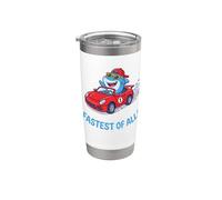 Le plus rapide de tous les enfants motif voiture de course de requin mignon pour garçons Gobelet isotherme en acier inoxydable double paroi