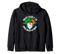 Le Plus susceptible de Chanter des hymnes Irlandais Shamrock Saint Patrick Sweat à Capuche