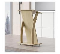 le Podium debout en bois avec étagère Sto - Pupitre portable sur roulettes - Assemblage facile pour les églises et les événements - Grain de bois H