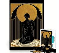 Le Poids de l'or, Puzzle Art déco de 1000 pièces représentant Une Figure dorée, pour Adultes Jeu intellectuel Relaxant et de qualité, Une véritable œuvre d'art 50x75cm