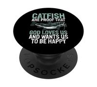 Le Poisson-Chat est la Preuve Que Dieu Nous Aime Le Poisson-Chat PopSockets PopGrip Adhésif