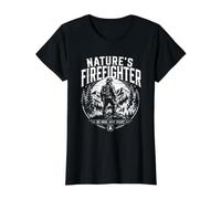 Le Pompier de Wildland Nature, héros de la Lutte Contre Les incendies de forêt T-Shirt Graphique avec Valeur, Femme, Noir, XL
