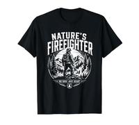 Le Pompier de Wildland Nature, héros de la Lutte Contre Les incendies de forêt T-Shirt Graphique avec Valeur, Homme, Noir, M