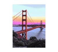 Le pont du Golden Gate Peinture Numero Adulte Pont Peinture Numero Enfant 70 x 50 cm,Activité Manuelle Adulte Painting by Numbers Imperméable Couleur Toile 36 Couleurs Acrylic Paint et Brush 2YH-12588