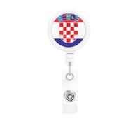 Le porte-badge rétractable en forme de drapeau de la République de Croatie est durable et robuste, livré avec un cordon pour le personnel de bureau, hôpital