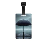 Le porte-étiquette parapluie noir sous la pluie protège l'intimité et est un must have pour les voyages et est durable