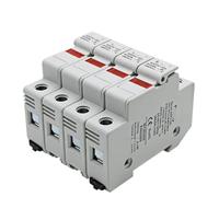 Le porte-fusible photovoltaïque solaire sur rail Din EAPV-32L-1/2/3/4P avec voyant lumineux convient à la chaîne de fusibles photovoltaïques 10 * 38mm(20A,EAPV-32L-4P)