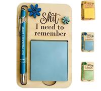 Le porte-notes adhésives « Ce que je dois me rappeler », distributeur de notes adhésives de bureau en bois de qualité supérieure avec stylo, le cadeau humoristique parfait pour (#A)