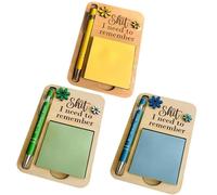 Le porte-notes autocollant « Merde dont je dois me souvenir », organisateur de notes autocollantes en bois amusant, le cadeau parfait pour votre collègue le plus oublieux et vous-même (3Pcs)