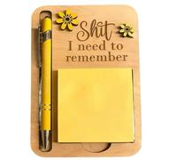 Le porte-notes autocollant « Merde dont je dois me souvenir », organisateur de notes autocollantes en bois amusant, le cadeau parfait pour votre collègue le plus oublieux et vous-même (Yellow)