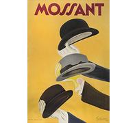 Le Poster Collective Vintage Mossant Cappiello 1938 Chapeaux Français Art Déco Affiche 59.4 cm x 84.1 cm Format A1 Impression de qualité, Bois, Multicolore, 84.1 x 59.4 x 84.1 cm