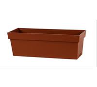 LE POT CITOYEN-Jardinière toscane Poetic botanic avec plateau clipsé coloris marron en plastique recyclé 10 L - 50 x 18 x 16,7 cm