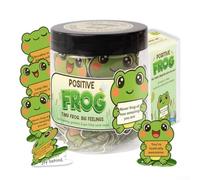 Le pot Positive Frog contient 80 affirmations positives écrites pour une large relatibilité et un langage inclusif (grenouille canette)