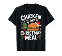 Le Poulet Est Mon Repas De Noël Poulet Père Noël Laid Noël T-Shirt