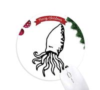 le poulpe la vie marine illustration tapis de souris en caoutchouc de sapin de noël