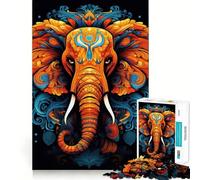 Le Pouvoir de l'éléphant Puzzle de 1000 pièces pour Adultes Jeu de réflexion Loisirs d'intérieur Bords précis Objet de Collection 38x52cm