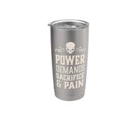 Le pouvoir du crâne maléfique exige du sacrifice et de la douleur Hell Demon Chaos Gobelet isotherme en acier inoxydable double paroi