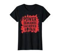 Le Pouvoir du crâne maléfique Exige du Sacrifice et de la Douleur Hell Demon Chaos T-Shirt Graphique avec Valeur, Femme, Noir, M