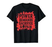 Le Pouvoir du crâne maléfique Exige du Sacrifice et de la Douleur Hell Demon Chaos T-Shirt Graphique avec Valeur, Homme, Noir, XL