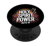 Le pouvoir du Saint-Esprit Actes 19 Culte chrétien Louange Art PopSockets PopGrip Adhésif