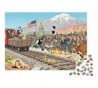 Le Premier Chemin de Fer transcontinental Puzzle en Bois Imperméable Puzzles De 1000 Pièces pour Adultes Impossible De Décoration pour La Maison