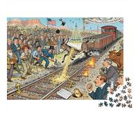 Le Premier Chemin de Fer transcontinental Puzzle en Bois Imperméable Puzzles De 1000 Pièces pour Adultes Impossible Jeux De Stimulants